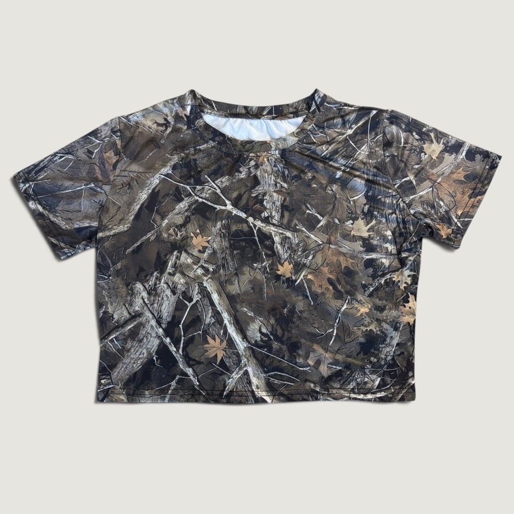 Unbranded Crop Top Women Small Camo Excellent Polyester